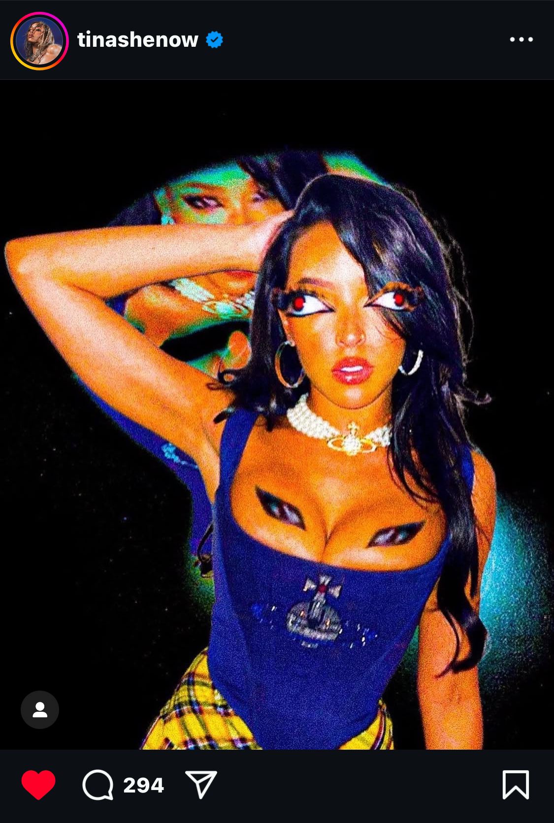 Marina's artwork reposted by Tinashe